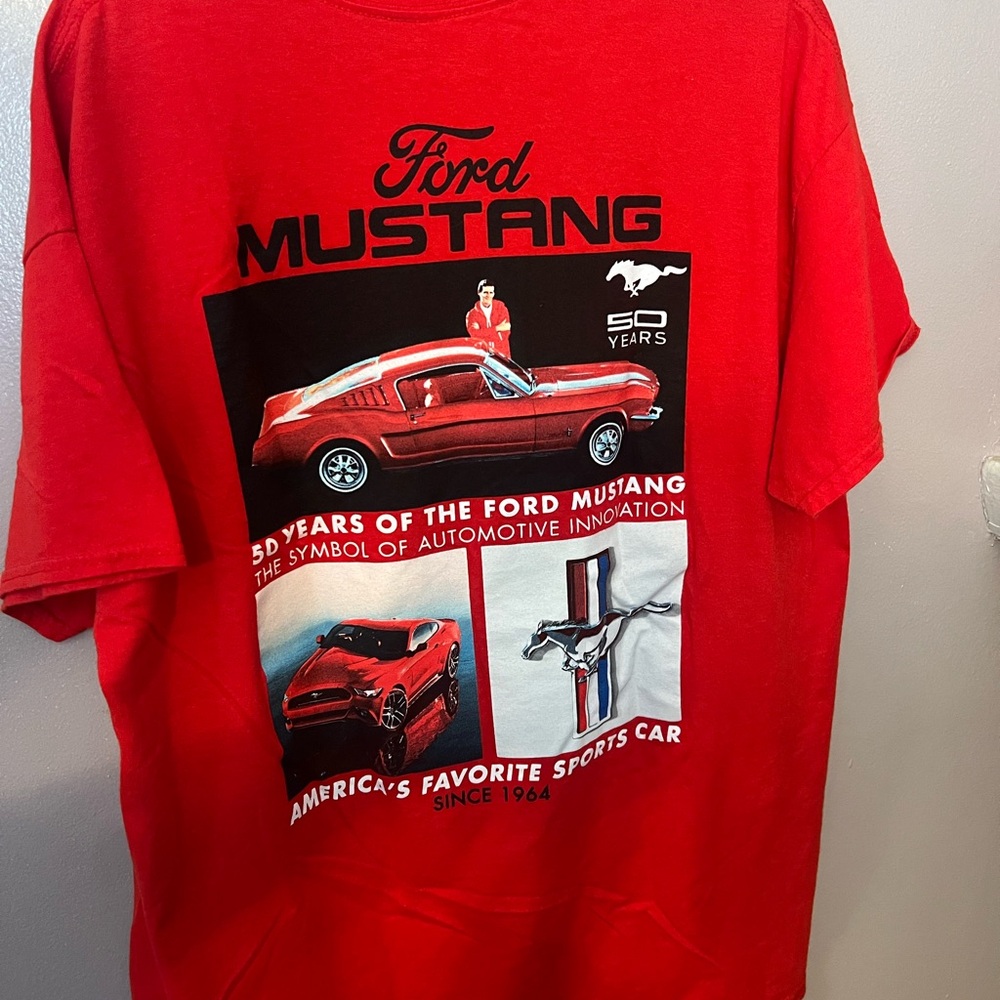 Ford Mustang 50 Years Red Graphic T-Shirt Size XL Like New - Picture 2 of 2